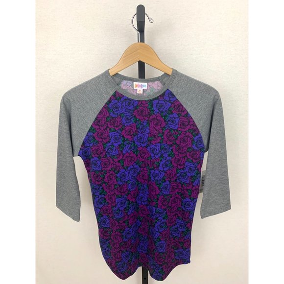 LuLaRoe Tops - NWOT LuLaRoe Grey With Rose Randy T